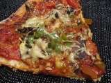 Pizza poivrons verts et champignons