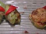 Choux farcis et pommes de terre aux poivrons