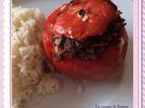 Tomates farcies riz et viande hachée ww
