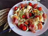 Salade de pâtes estivales au jambon cru et melon - recette autour d'un ingrédient #41