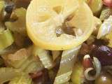 Caponata de céleri aux olives et grains de grenade