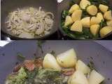 Pommes de terre au chorizo et feuilles de navet - la recette