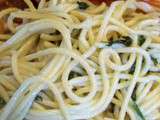 Spaghetti à l’ail frais et au basilic