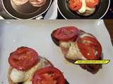 Tartine mozzarella pancetta tomate