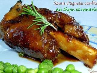 Souris d'agneau confite au thym et romarin