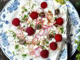 Carpaccio de chou-fleurs et radis roses