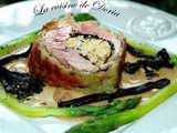 Roulé d'agneau au foie gras et trompettes de la mort