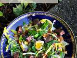 Salade de pissenlits aux foies de volaille et estragon