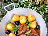 Tajine de jarret de veau aux olives et aux pommes de terre