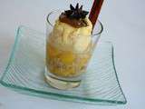 Blé au Sirop d’Epices, Sorbet Abricot et Caramel au Beurre Salé