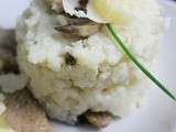J'ai testé pour vous: le riz à risotto scotti (Sottovuoto):risotto aux champignons accompagné d'une escalope de veau et sauce au citron