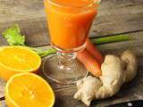 Jus orange plein de vitalité (carotte, orange, céleri et gingembre)