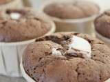 Muffins fondants au chocolat noir et coeur de nougat