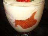 Mousse au chocolat blanc compote rhubarbe fraise