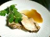 Rôti de porc mariné à la coriandre et sa purée de pois cassés