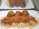 Spaghetti aux boulettes sauce marinara - la cuisine de josette