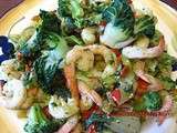 Délicieux Sauté de Crevettes aux mini toy choy et brocolis