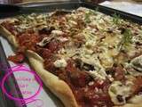 Pizza minceur au bœuf à la tomate et aux champignons