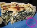 Quiche au chou vert, épinards et champignons au babeurre (lait ribot, fermenté, Lben)