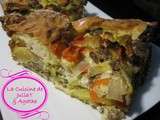 Tourte allégée au boeuf haché, carottes et poireaux