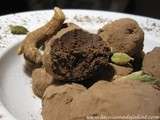 Truffes au chocolat noir aux épices cardamome et galanga