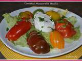 Tomates, mozzarella et basilic