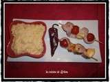 Brochettes de lomo aux tomates et à l'édam au Piment d'Espelette