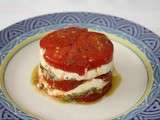 Mille-feuilles tomates confites/mozzarelle/pistou
