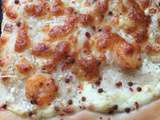 Pizza blanche aux crevettes