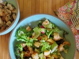Vacances en cuisine 34 - Salade-repas aux crevettes