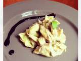 Délicieuse sauce au chèvre, basilic et vinaigre balsamique