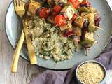 Brochettes veggie au tofu et quinoa express