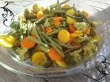 Légumes vapeur (haricots, carottes, pomme de terre et brocolis) au thermomix