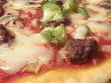 Pizza poivron champignon viande hachee