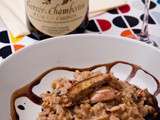 Foie gras poêlé sur risotto aux morilles et senteurs de sureau