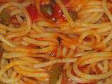 Spaghettis sauce tomate, anchois et câpres