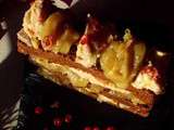 Mille-feuilles de pain d'épices au foie gras et son confit d'oignons