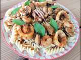 Pâtes aux fruits de mer [#seafood #pasta #glutenfree #escal #schar #favols]