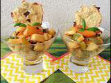Salade de fruits (abricot, reine-claude, pomme, fruit de la passion) et sa tuile [#fruits #summer]