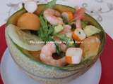 Salade composée aux crevettes et surimi