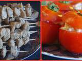 Poulet satay et tomates farcies Pique-nique