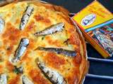 Tarte aux sardines à l'huile, chou-fleur, à la coriandre et au comté, sans gluten