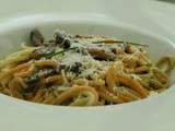 Spaghettis tricolores et leur duxelle de champignons