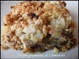 Crumble d'aubergines-chèvre & amandes