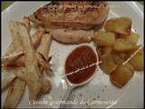 Escalope de poulet au piment d'Espelette et frites de cèleri rave