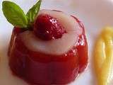 Flan aux fraises Charlotte-poires et crème au citron
