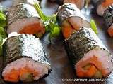 Makis à la truite fumée