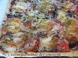 Pizza au thym champignons et trois fromages