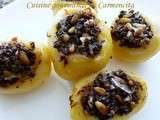 Pommes de terre farcies au boudin noir et pignons