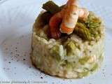 Risotto aux asperges vertes et gambas